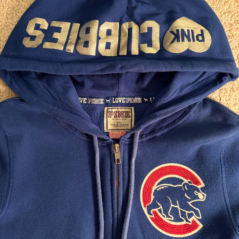 Victoria's Secret Blue and Silver Cubs Full Zip Hoodie - Picture 6 of 6